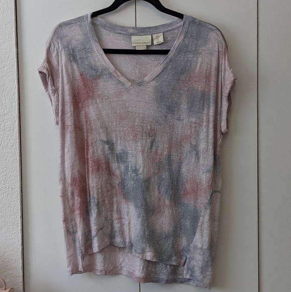 Cynthia Rowley Linen Tie Dye T-shirt - Picture 2 of 4
